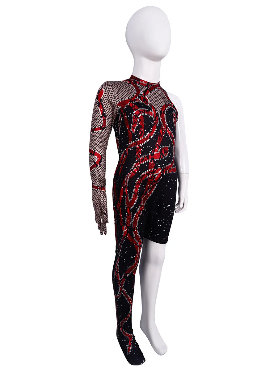 Taylor cosplay Swift Eras Tour Sparkles 3D printed costume sexy black single leg jumpsuit Halloween women\'s costume