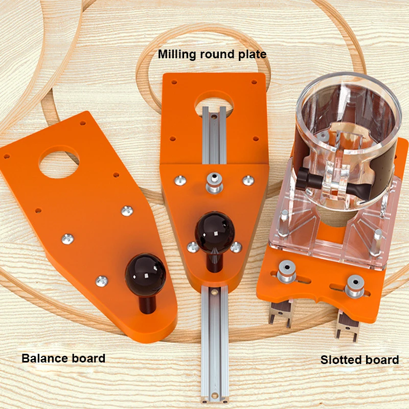 Universal Wooden Trimmer Base Circle Woodworking Circular Cutting Jig Electric Milling Chamfering Wood Router Slotting Locator