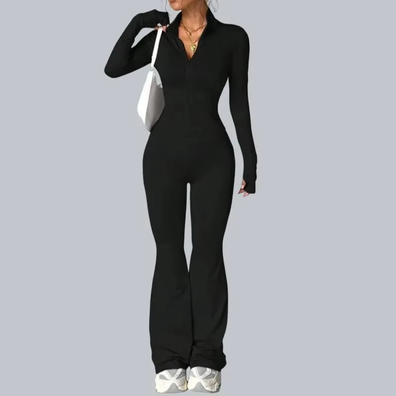 YTYINYTYINWomen Zipper Long Sleeve Push Up Leggings Yoga Sets Gym Fitness Nude Sets Activewear Workout Running Clothes Sportswea