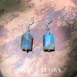 Natural Moonstone Rough Earrings Silver 925 Hanging Earrings Original Gemstone Women High Quality Jewelry Design Handmade