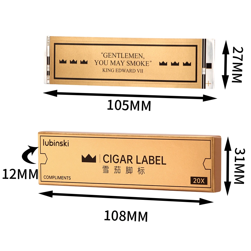 Lubinski Cigar Label Smoking Accessories Wrapped Around The Top of Cigars Tabacco Decoration Sticker Cigar Label Paper