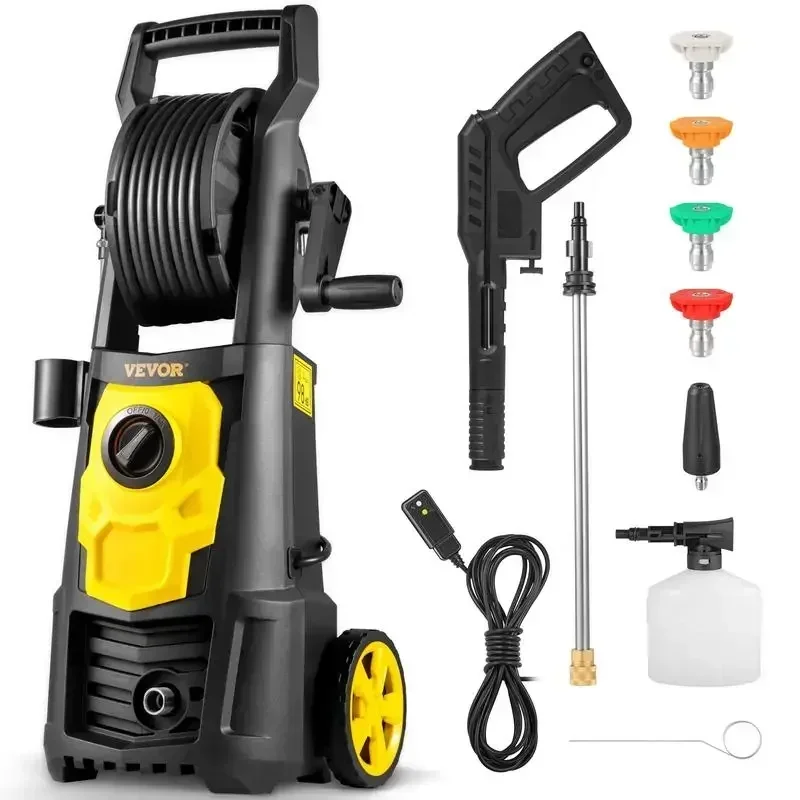 

VEVOR Portable Electric Pressure Washer, 2000 PSI, Max 1.76 GPM Power Washer with 30 ft Hose & Reel, 5 Quick Connect Nozzles