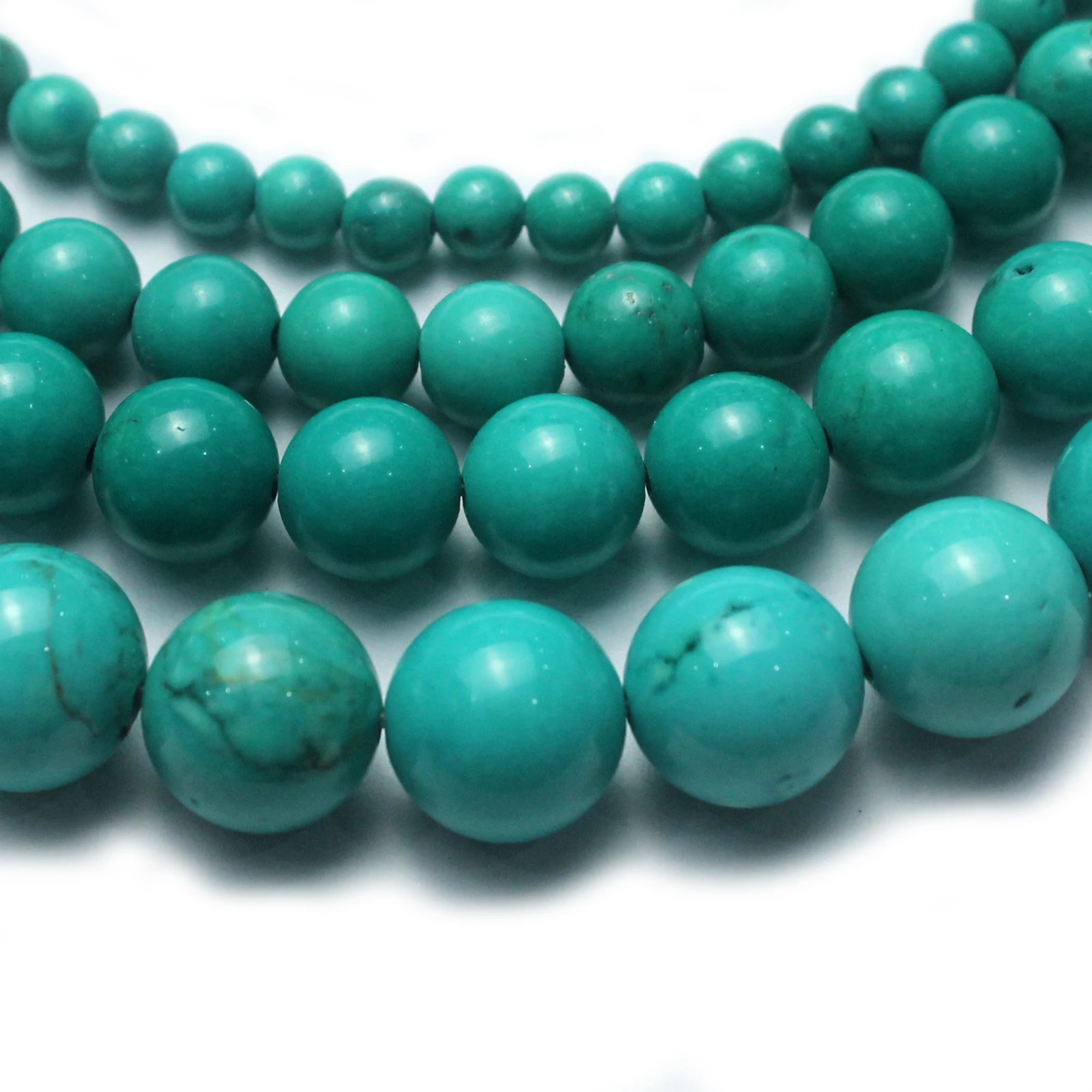 Natural Turquoise 4 6 8 10mm Green Loose Beads for Jewelry Making Bracelet Necklace Wholesale Stone Beads DIY Accessories