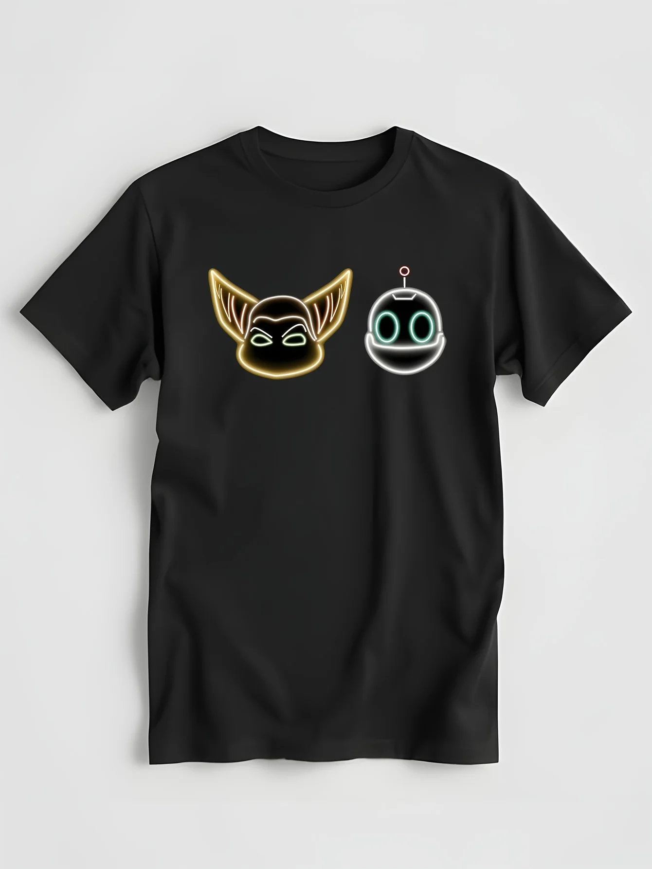 Ratchet and Clank Neon Sign T-Shirt graphic t shirts man clothes aesthetic clothes custom t shirts t shirts for men cotton