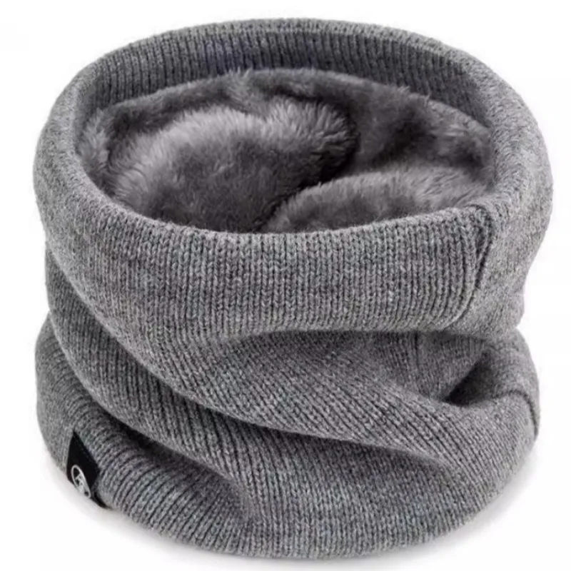 Winter Thickened Inner Warm Scarf Windproof Long Thick Knitted Wool Neck Scarf Autumn Colorful Cold Proof Thermal Neckerchief