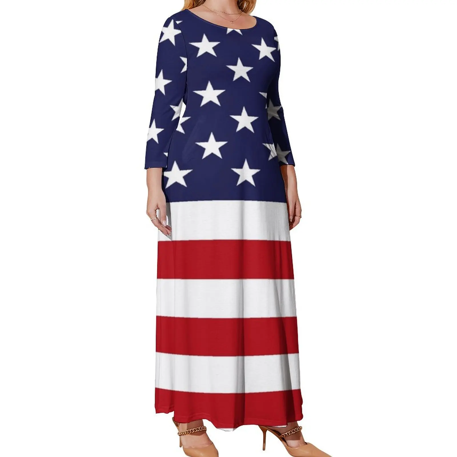 

American Flag Long Sleeved Dress long dress women dresses for woman ladies dresses for special occasions