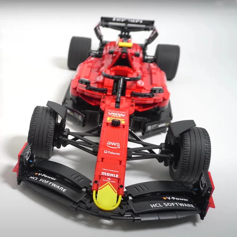 New MOC-157480 SuperSF-23 Italian GP Livery 1:8 Scale SuperRace Car Model Buiding Creators Block Bricks Toys Birthday Gifts