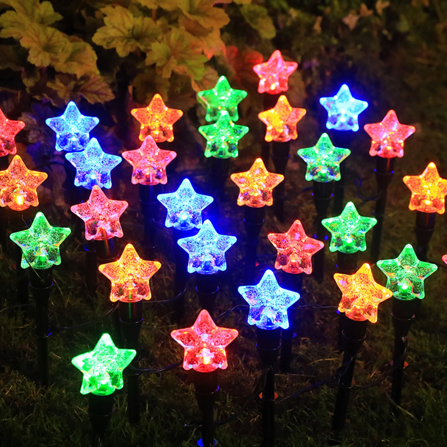 3000K/RGB Solar Lawn Lights LED Solar Spotlights Garden Lights Solar Garden Lights Suitable for Courtyard, Walkway, Terrace