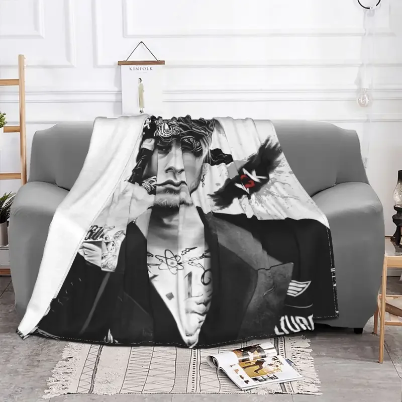 Machine Gun Kelly MGK blanket flannel spring/autumn rapper portable thin throw blanked for sofa bedroom plush thin quilt