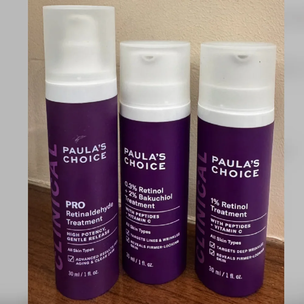 Kit de Cuidado de la Piel Paula's Choice - Suero Exfoliante con 2% de BHA, 1% de Retinol, 0.3% de Retinol + 2% de Bakuchiol para Reducir Líneas Finas, para Todo Tipo de Piel