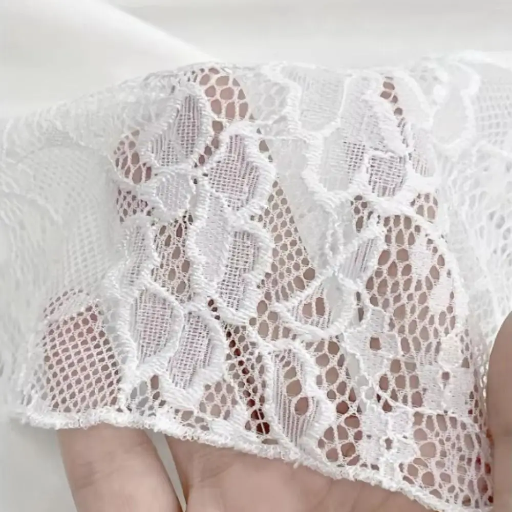 Falda de pastel hinchada Irregular de encaje esponjoso, Falda corta de terciopelo de encaje texturizado con cinta para mujer, Falda corta acampanada de cintura alta con volantes para verano