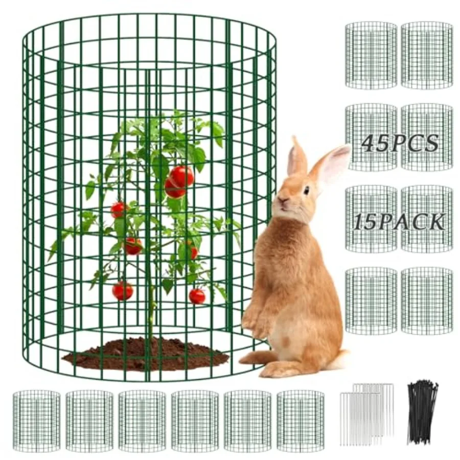 

15 Packs Plant Protectors from Animals, 12"x 16" Large Metal Wire Mesh Garden Plant Cages for Outdoor Gardening, Chicken Wire C