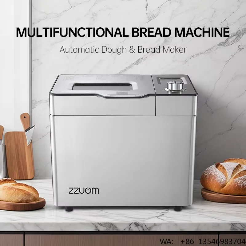 Small Bread Maker Machine Automatic with Metal Body Multifunction Breakfast Dough Kneading Fermenting Design Bread Machine