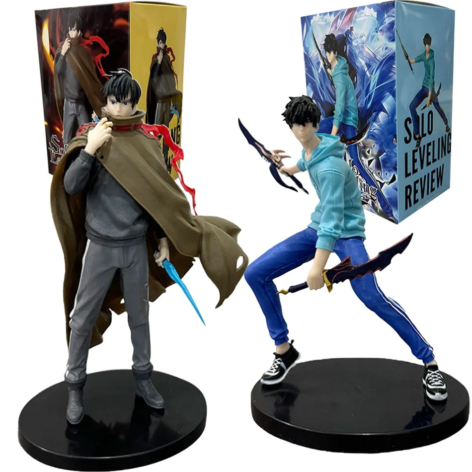 새로운 21cm 솔로레벨링 섀도우 킹 캐주얼 망토 송진우 액션 피규어 수집용 모델 장난감 생일 선물 남자아이 장난감 선물