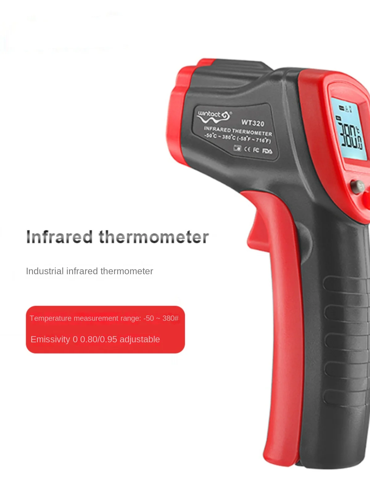 Wt320 Industrial Infrared Thermometer High Precision Temperature Detector Household Water Temperature Measurement Thermometer