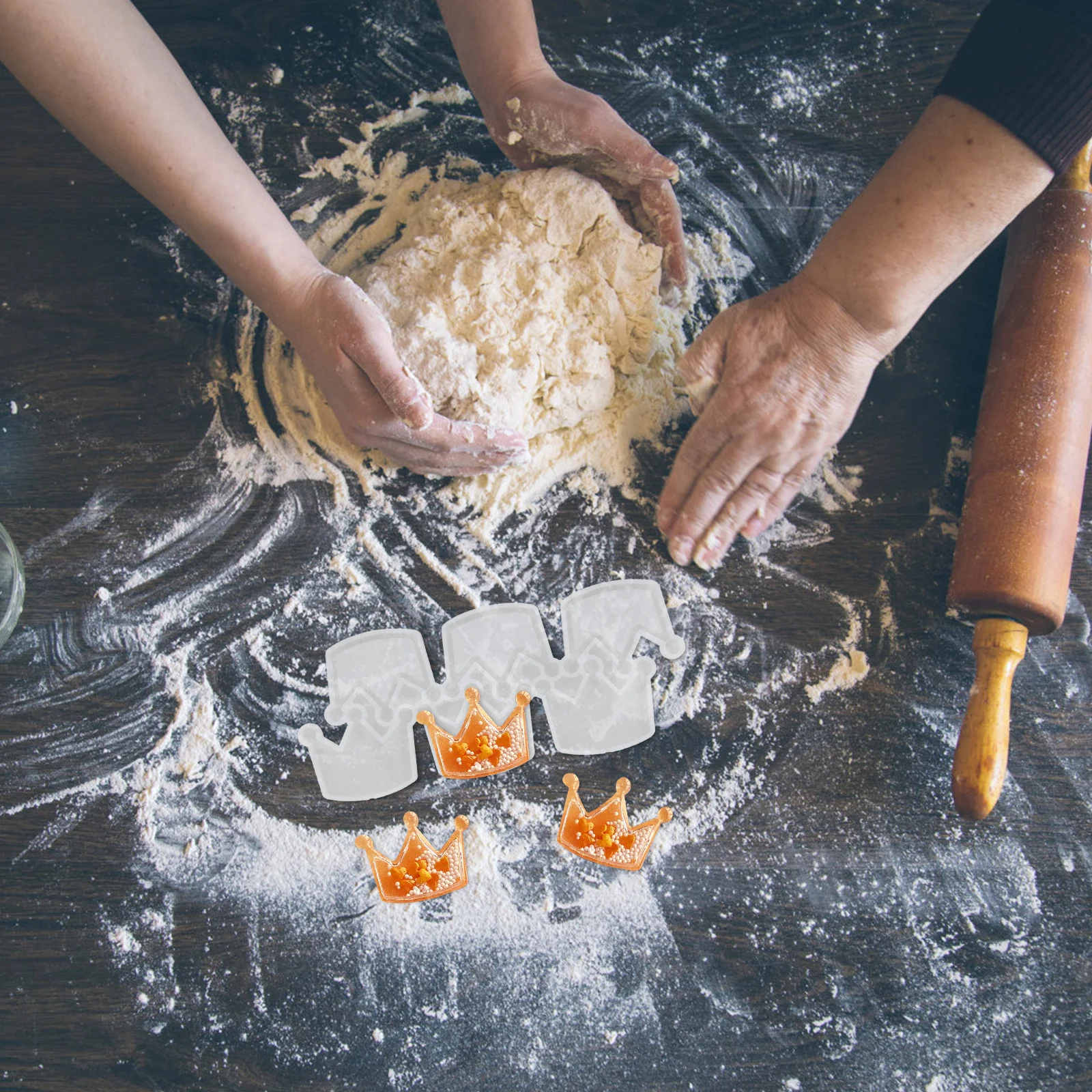 

2 шт., силиконовая форма для дизайна короны, пищевая антипригарная гибкая форма для выпечки, шоколадные конфеты, помадка, украшения, формы для изготовления конфет