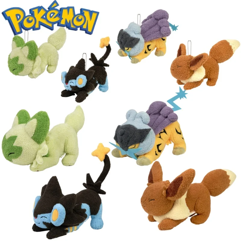 

Original Pokémon Stretching Series Cute Plush Pendant Backpack Decoration Doll Keychains Toy Collectible Birthday Surprise Gift