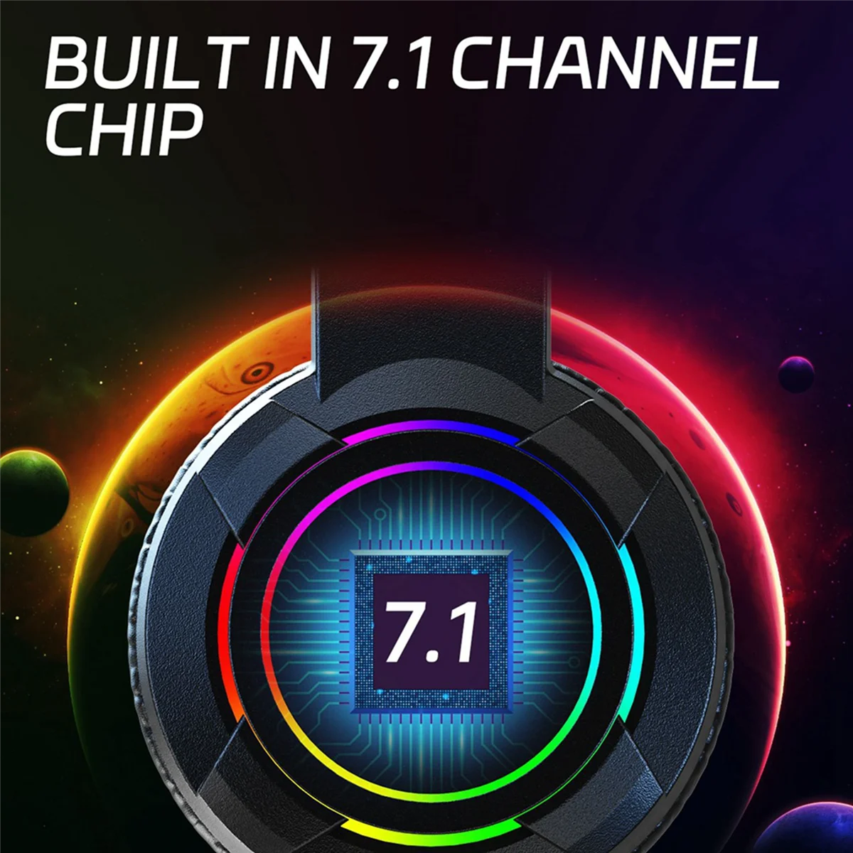 Stereo Surround Bass Gaming Headset, Computer Console com Microfone, RGB, 7.1