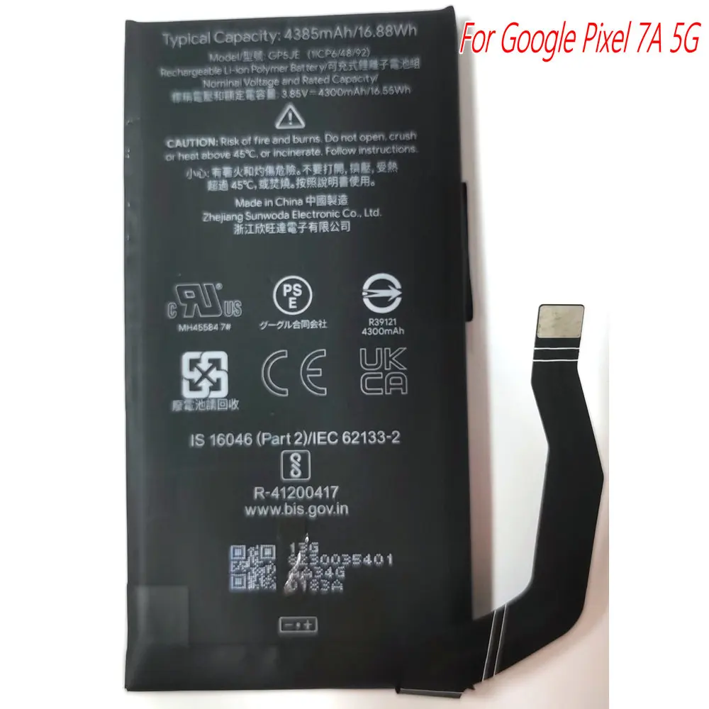 

Сменный аккумулятор GP5JE на 2025 года для мобильного телефона Google Pixel 7A 5G 1ICP6/48/92