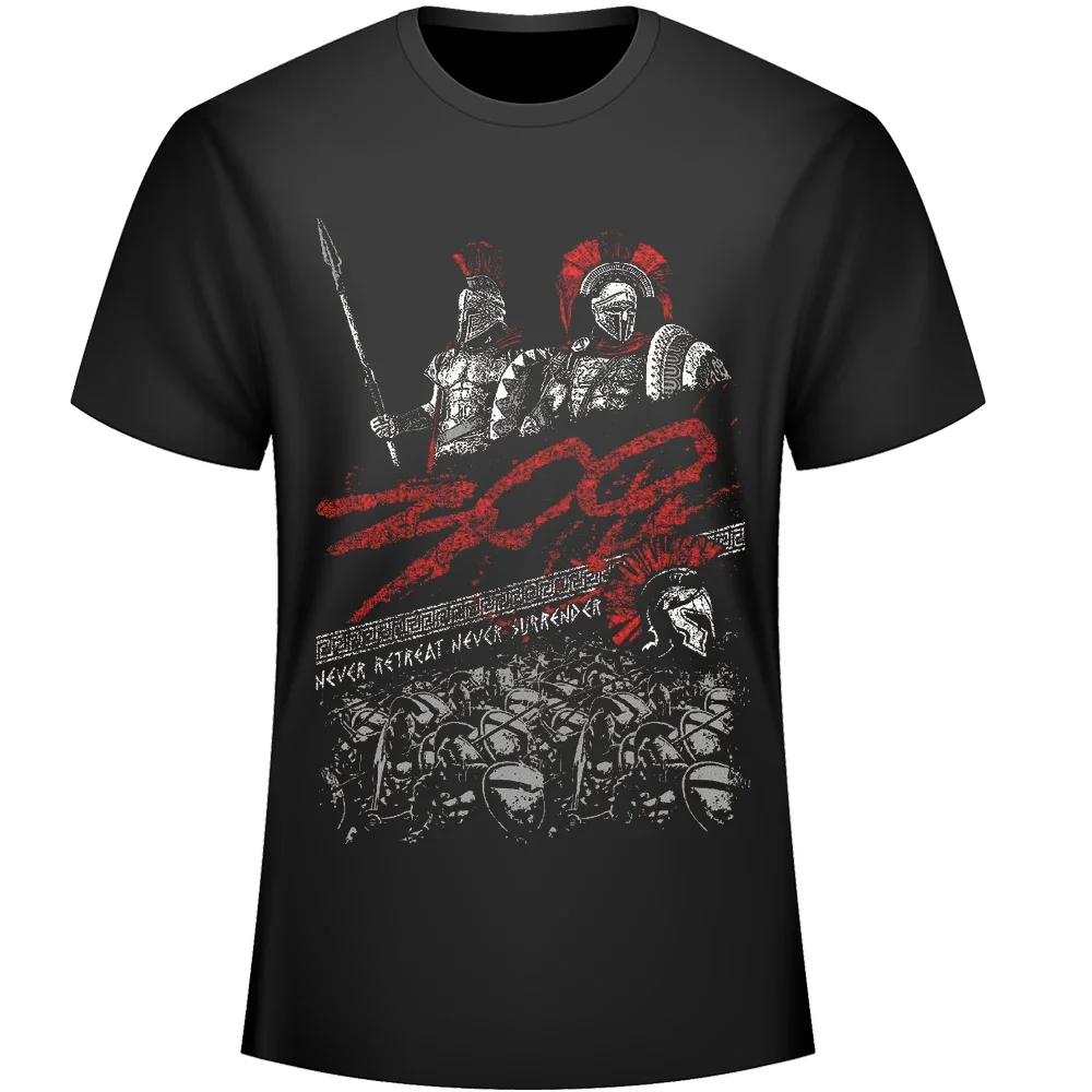 Never Retreat Sparta 300 Warriors T Shirt. Short Sleeve 100% Cotton Casual T-shirts Loose Top Size S-3XL