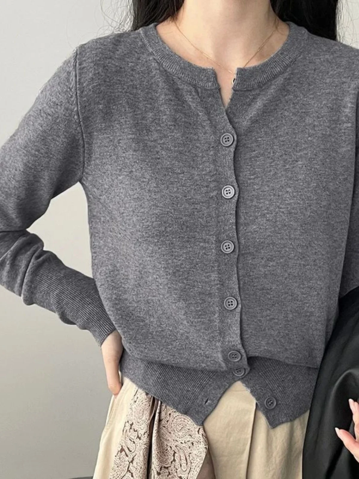 Pure Desire Cardigan lavorato a maglia da donna coreano Sle OpenFront Svel maglione Street Sle SlimFit PrimaveraAutunno Inverno