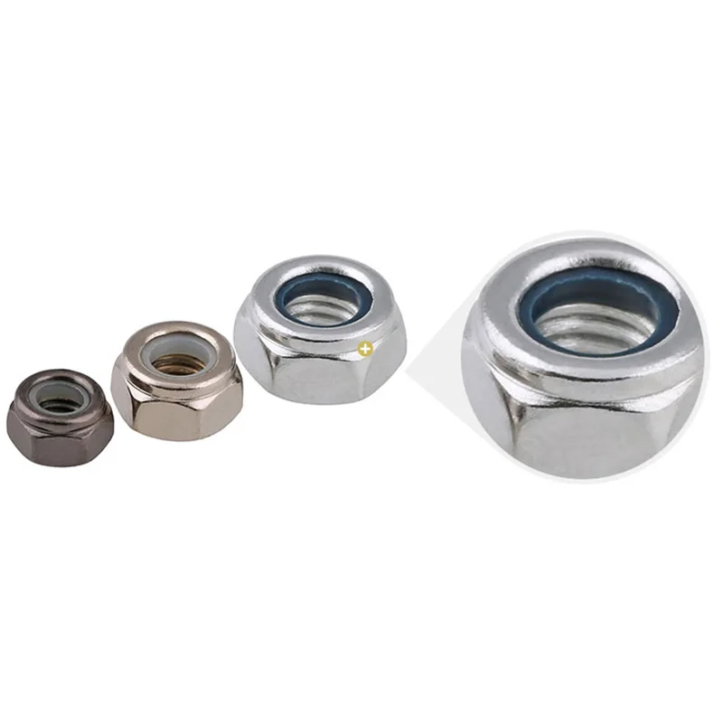 10pcs Black Zinc/White Zinc UNC/UNF Nylon Locknuts 4#-40 5#-40 6#-32 8#-32 10#-24 10#-32 1/4-20 5/16-18 3/8-16