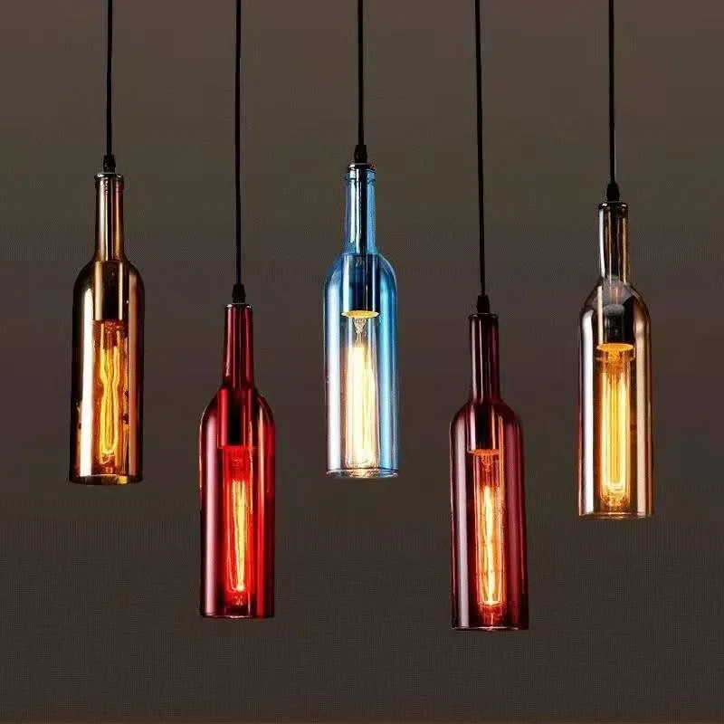 Creative Personality Multi-day LED Pendant Light Restaurant Bar Coffee Shop Clothing Bar Color Beer Bottle Decorative Lamp