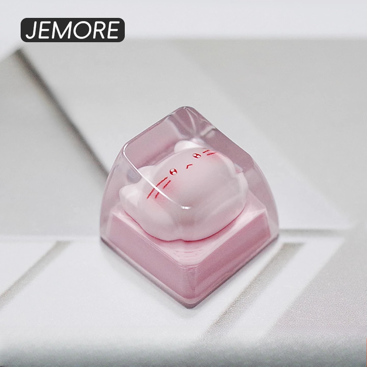 

Колпачки для клавиш Esc Powder Meow, механическая клавиатура с одним котом, игровые колпачки для клавиш, прозрачная световая смола, эпоксидная смола, милая девушка, ценный подарок