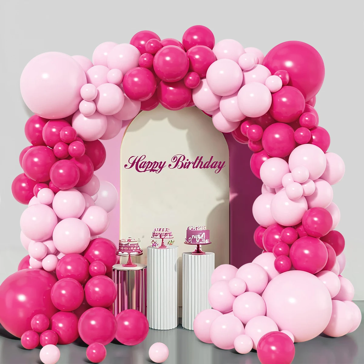 Rosa macaron balão guirlanda arco kit festa de aniversário de casamento decoração crianças chá de bebê látex ballon corrente festa de casamento balão