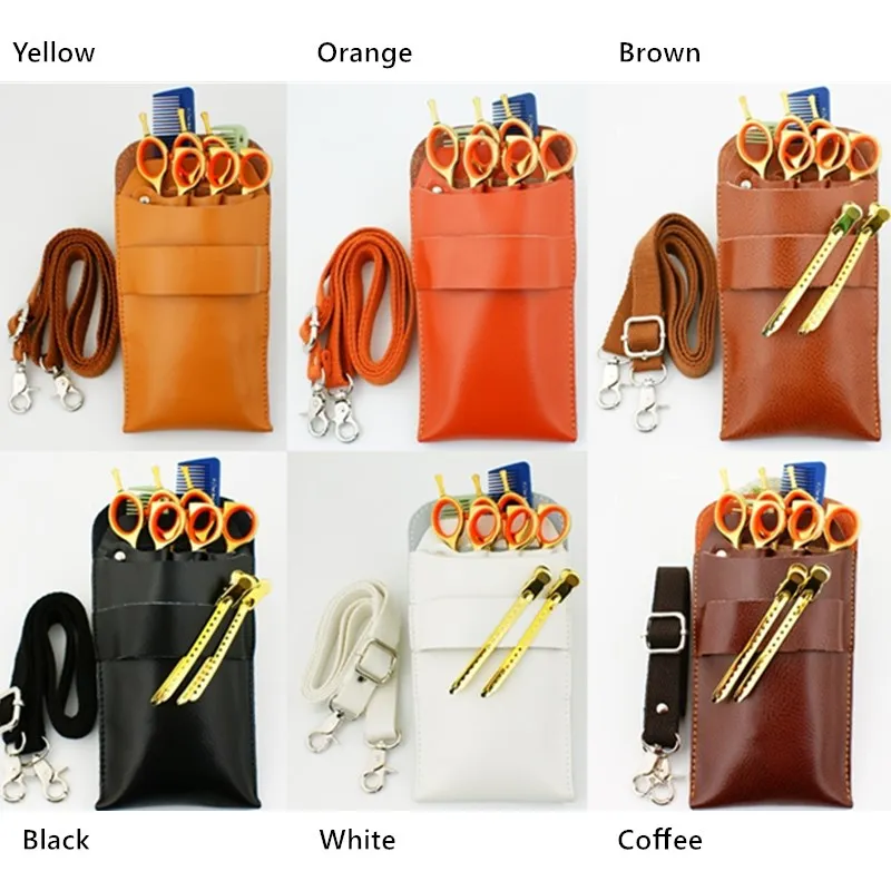 Black Brown Barber Scissor Shear Organizer Stylist Leather Holster Nylon Belt Salon Hairdresser Clipper Waist Tool Pouch B22