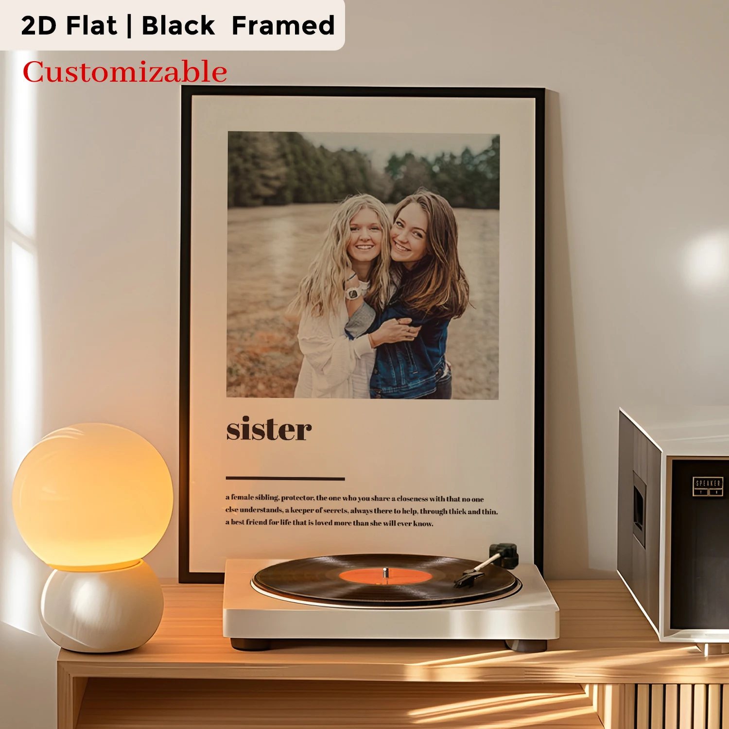 Personalized Custom Name Sisters photos Wall Art Print Picture Canvas Poster Painting For Living Room Home Decor