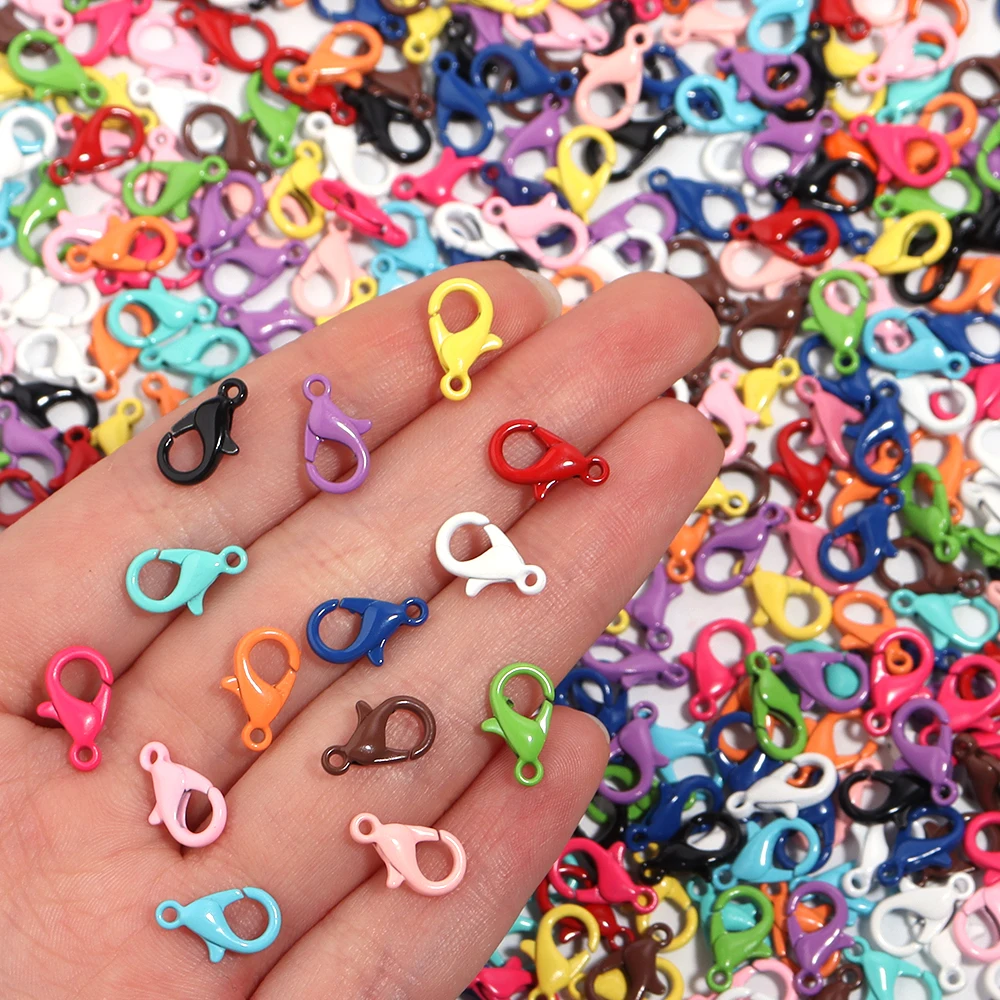 30pcs Mixed Color Zinc Alloy Lobster Clasp Claw Clasps Keychains for DIY Bracelets Necklaces Earrings Jewelry Making Accessories