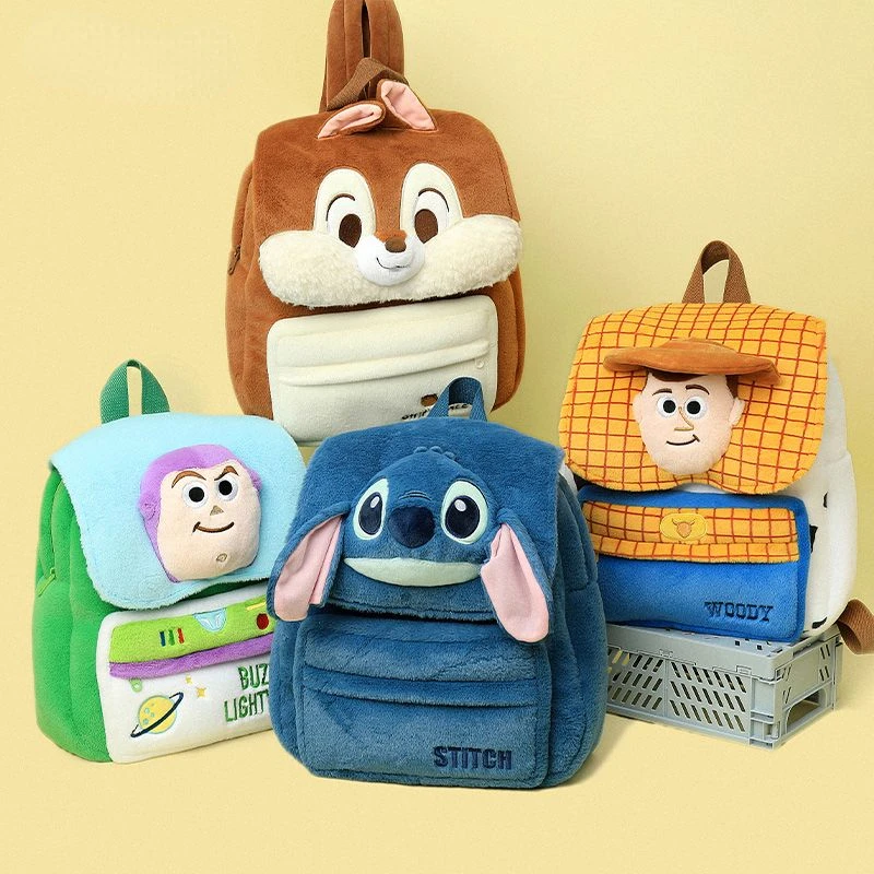 MINISO 2024 New Cartoon Anime Stitch Qiqi Backpack Women's Large Capacity Casual School Backpack Children's Book Bag