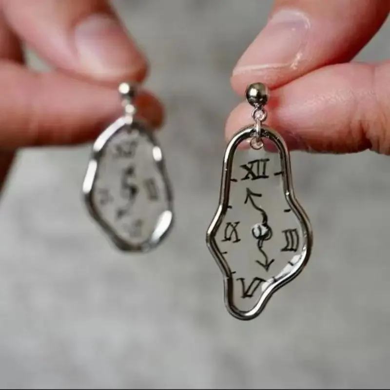 

Unique Irregular Clock Design Earrings Handmaking Resin Clock Earrings Cute Clock Design Drop Earrings Statement Jewelry Gifts