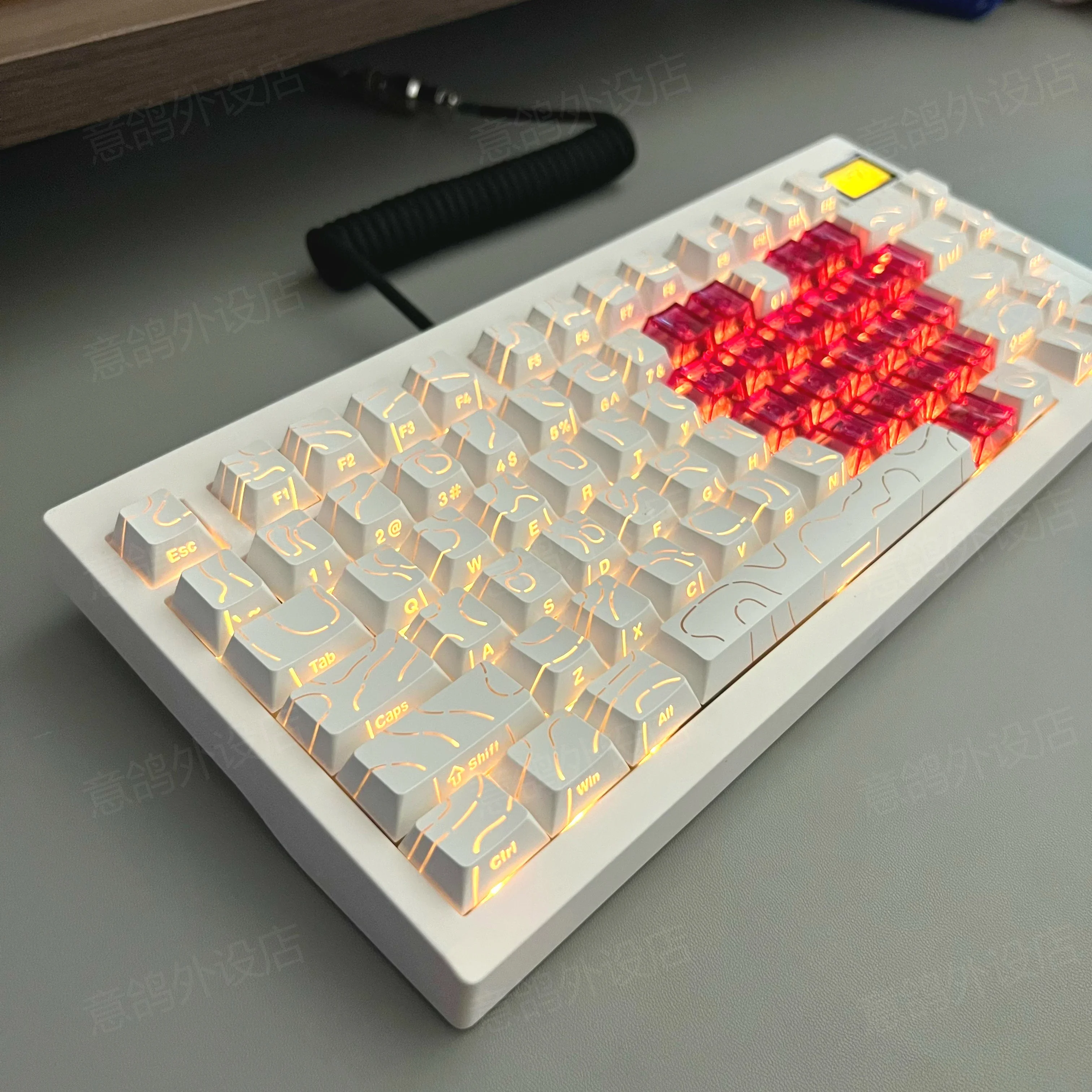 Contour 4.0 Keycap Line Translucent Cherry Pbt 87/60/75 Side Engraving Only 87 Keys And Below Keyboard Available Keycaps
