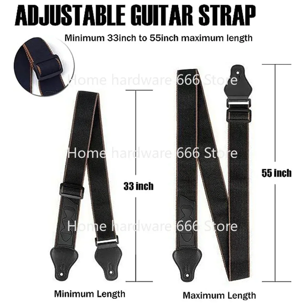 Pure Cotton Strap with Headband, 5 Paddles, 2 Rubber Strap Buckles, Electric Guitar Bass