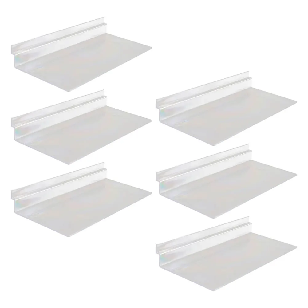 

6pcs Transparent Shelves Plastic Clear Wall Shoe Slatwall Retail Store Shoe Display Fixtures Storage Organization