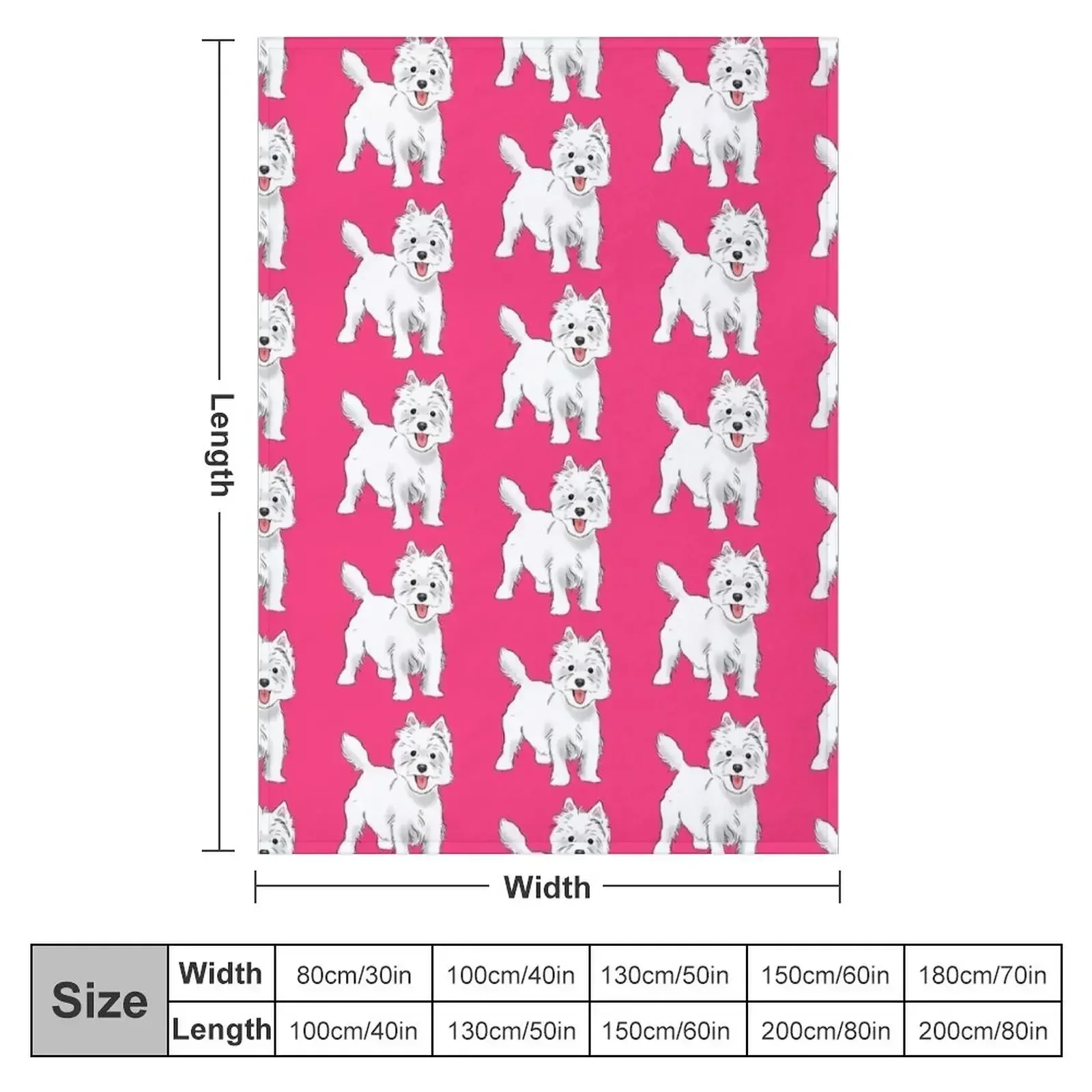Westie, West Highland White Terrier Throw Blanket couch cozy soft plush fuzzy picnic outdoor blanket