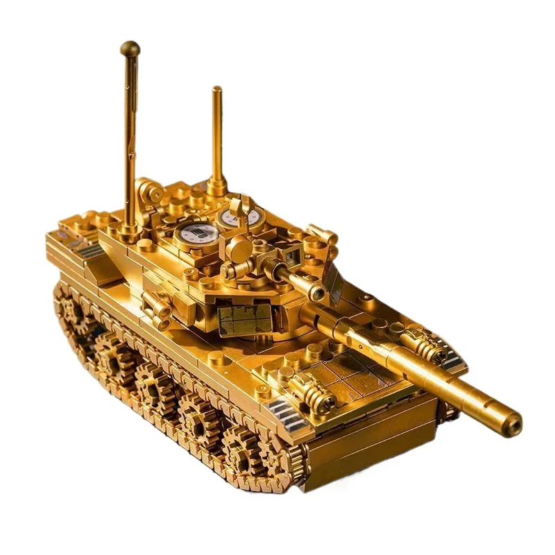 

New in Stock Gold Tank Warship Missile Car Assembly 3d Three-dimensional Model Boy Children Assembly Building Blocks Toy Gift