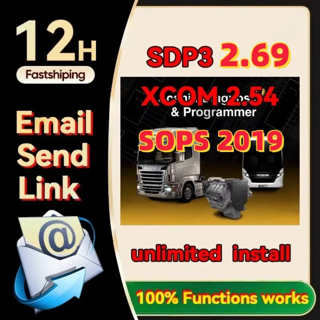 

SDP3 2.69 with keygen + XCOM2.54 + SOPS for Scania Heavy Duty Truck Buses Engine Diagnostic Programmer Work More PC Unlimited