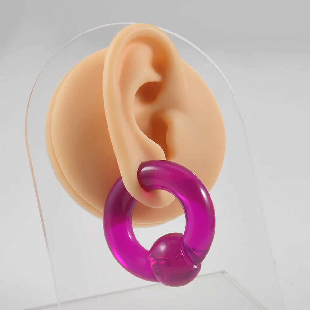 00G Acrylic Captive Bead Ring Ear Plug, Body Jewelry