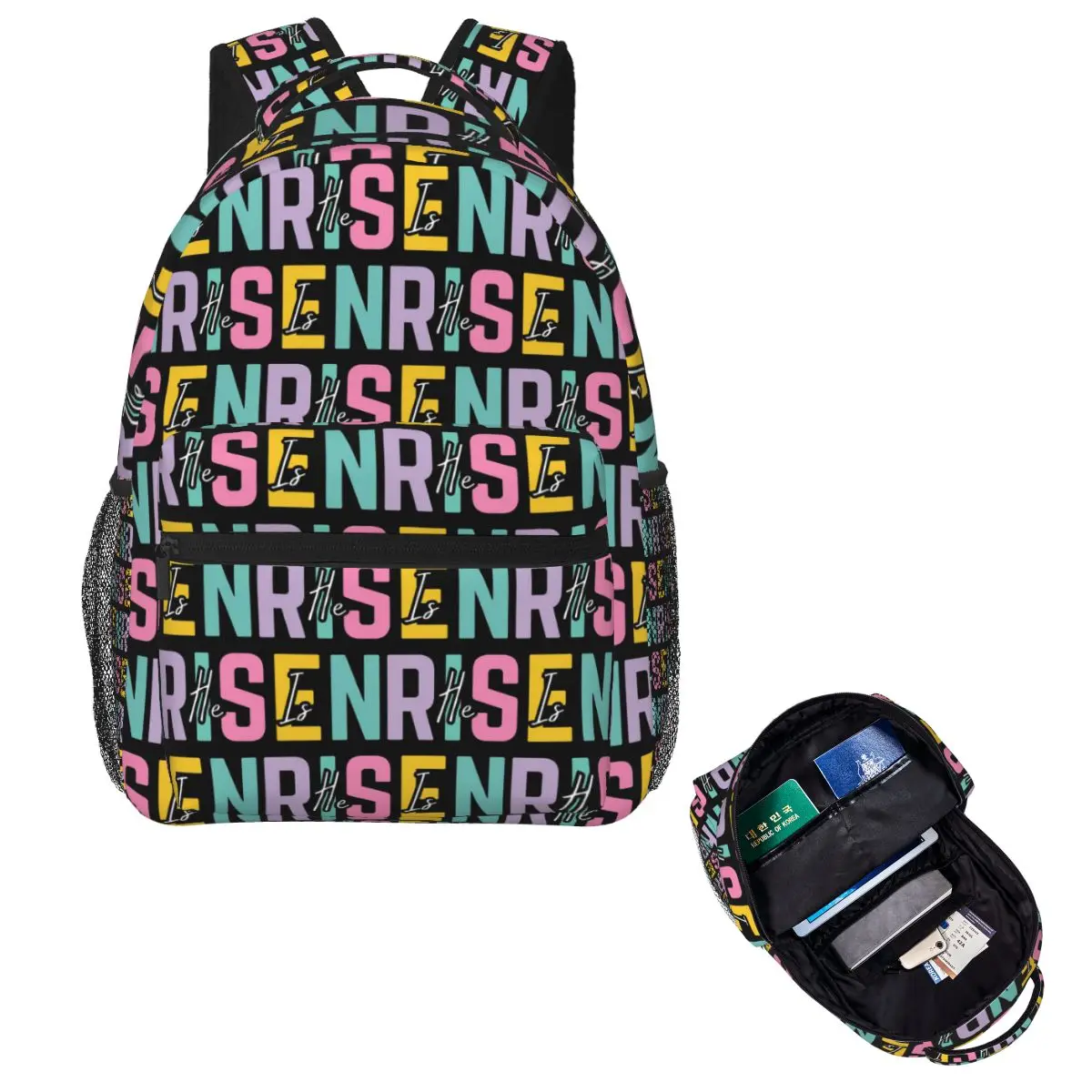 Easter He Is Risen Christian Womens Student Backpack School Bag Hiking Travel Daypack for Men Women Fashion Bookbag Shoulder Bag