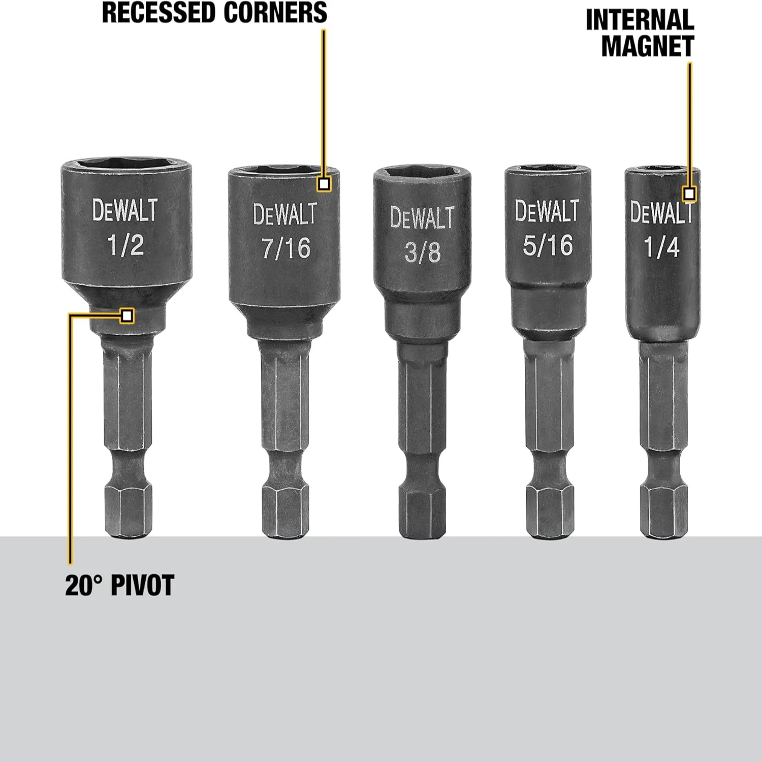 High-Quality Magnetic Impact Ready Efficienct Fastening Operations 5-Piece Nut Driver Set DW2235IR for Quick and Easy Work