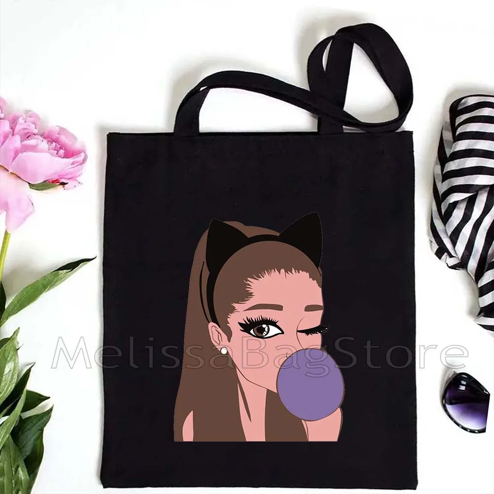 Ariana Grande Positions Music Singer Artist Poster Fan Cute Gifts Canvas Shoulder Tote Bag Shopping Shopper Casual Book Handbag