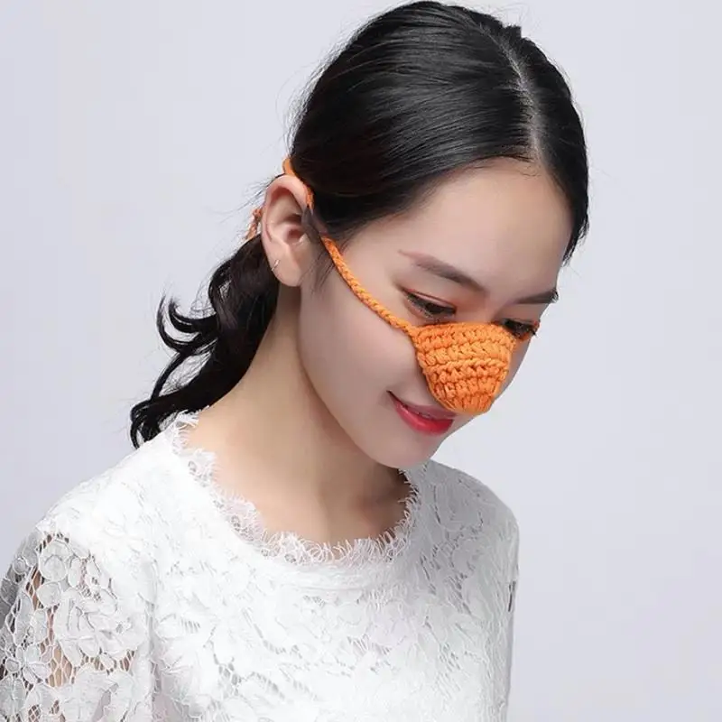 Winter Nose Warmer Comfortable Crochet Nose Cover Outdoor Nose Protector Winter Accessories Funny Nose Decor For Cold Weather