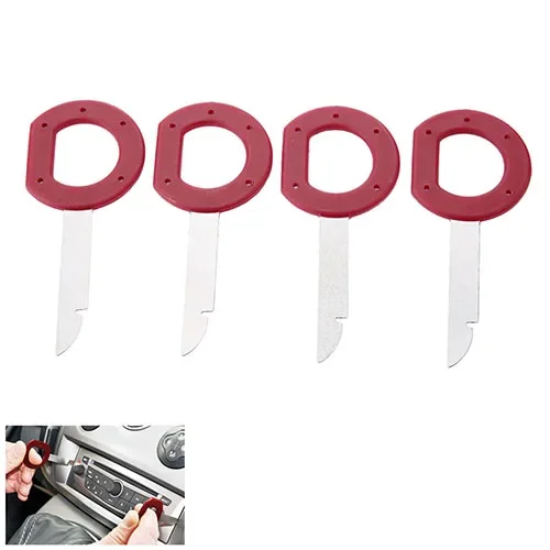 4Pcs Car Stereo Removal Tools For Audi Mercedes Benz CD Player Radio Stereo Release Removal Repair Tools Keys Set