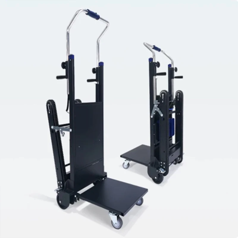 150kg Stair Climbing Vehicle Cargo Handling Cart Crawler-type Up and Down Stair Climber Folding Angle Adjustable Silent Electric