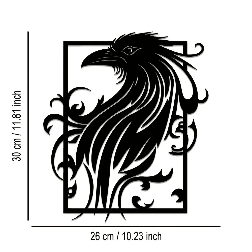 CIFBUY Gothic Raven Metal Wall Art 3D Iron Hanging Decor for Living Room Bedroom Bathroom Indoor Outdoor Home Decoration