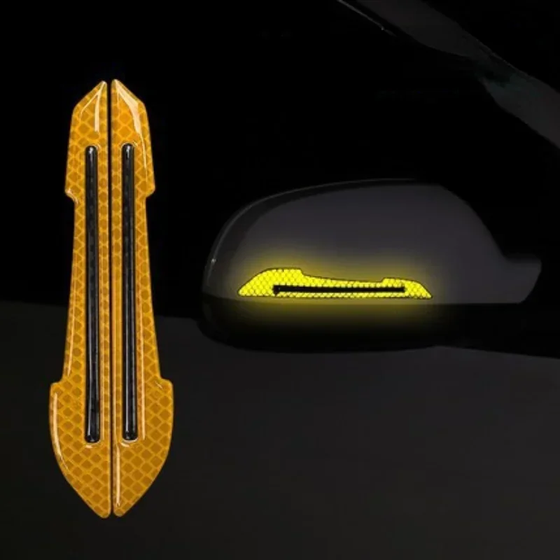 Car Reflective Stickers, Collision Warning Strips Adhesive Tape No Trace Protection Stickers Warning for Car Rearview Mirrors