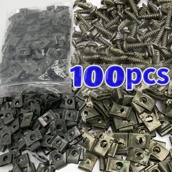 Car Metal Screw Clips Mixed Set U-Type Fastener Clip with Screw Anti-rust Fender Bumper Protection Buckle Iron Sheet Screw